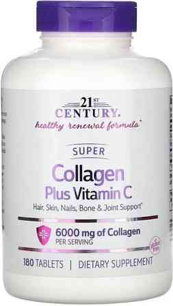 Колаген із вітаміном C 21st Century Super Collagen Plus, 6000 мг, 180 таблеток Київ
