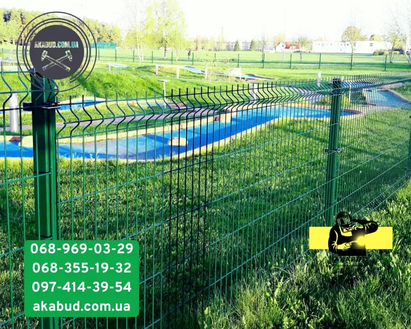 Секційний паркан із сітки 3D, паркани з профлиста, навіс, ворота Кривий Ріг - фото 16