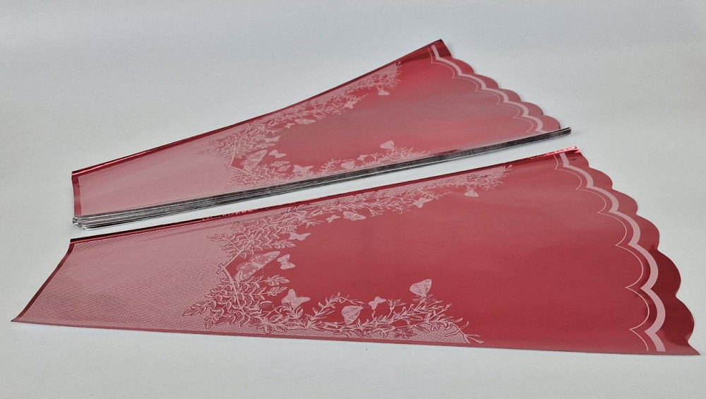 Конусне паковання під квіти h60/13низ/37верх метал червоний (100 шт.) візерунок133 (6) (100 шт.) Харків - фото 1