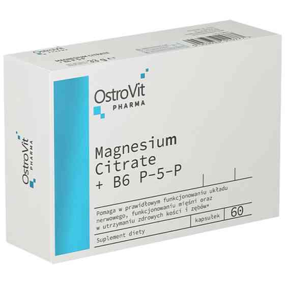 Магний и витамин B6 Ostrovit Pharma Magnesium Citrate + B6 P-5-P 60 caps Луцк