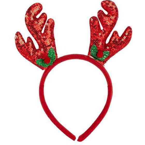 Обідок новорічний "Оленячі ріжки" 2511(Red) 16,5х14,5 см Вінниця