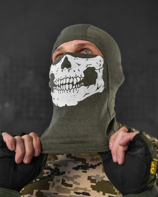 ЛЕТНЯЯ Балаклава олива череп ВТ1010 Одеса - фото 3