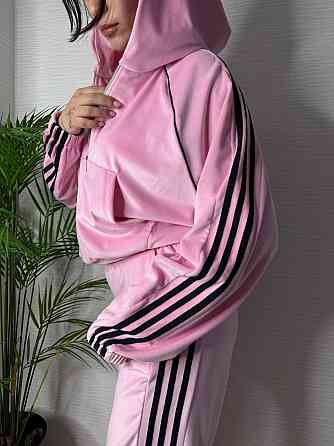 Женский стильный велюровый-плюшевый костюм двойка. Розовый, 42/44 Одесса