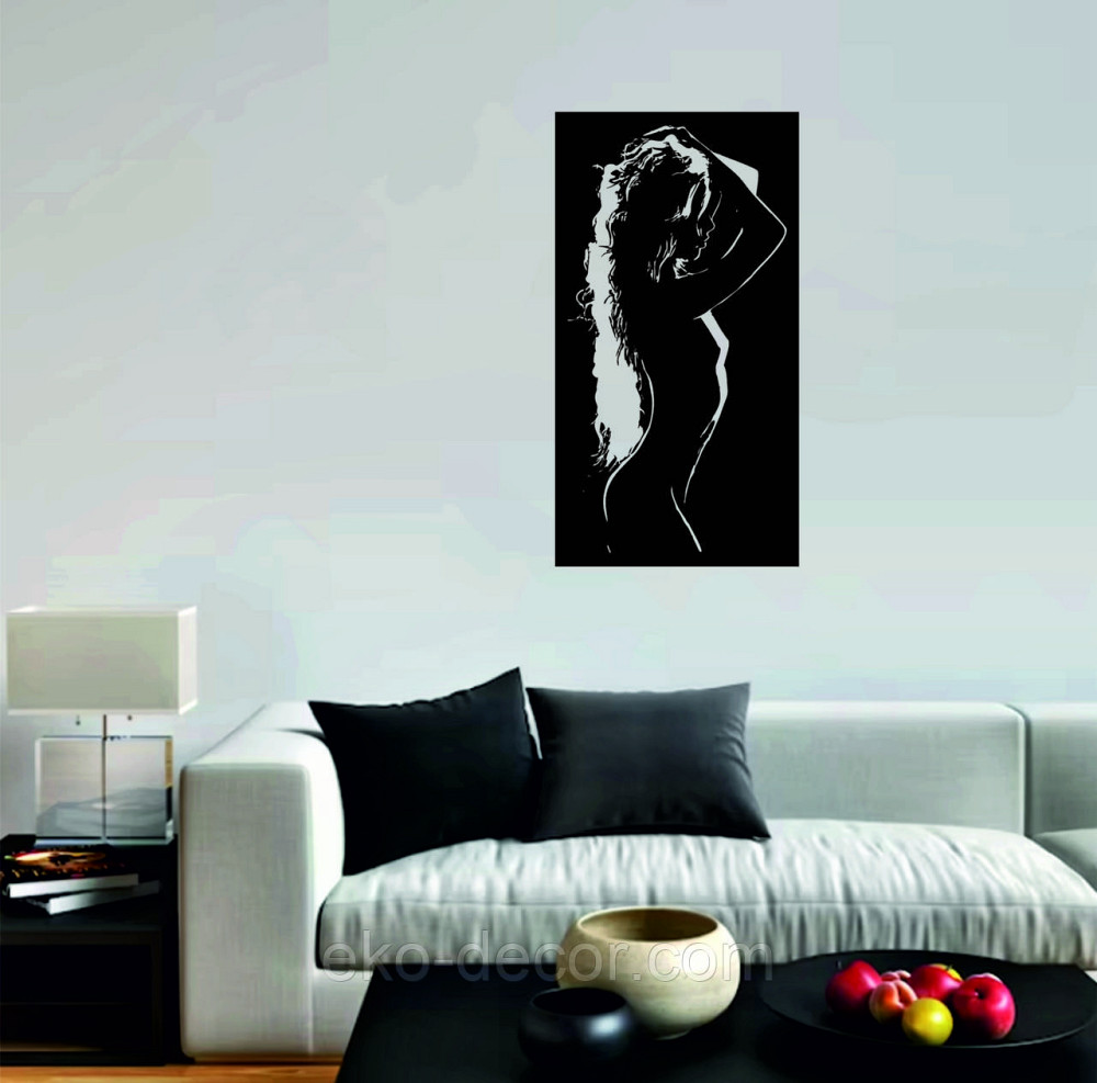 Декоративное настенное Панно «Силуэт женщины», Декор на стену 70*37 см, Черный Киев - изображение 10
