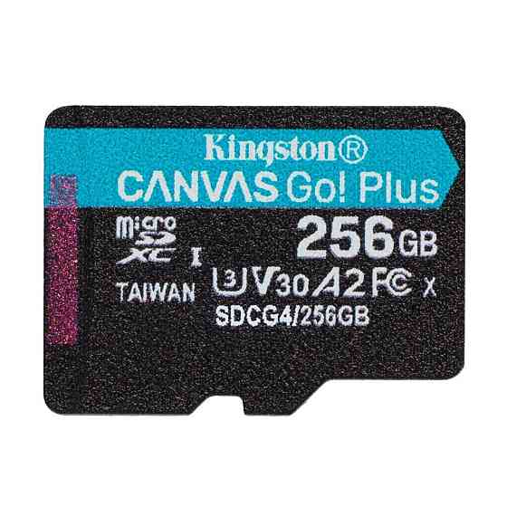 Картка пам'яті MicroSDXC 256 GB UHS-I/U3 Class 10 Kingston Canvas Go! Plus R200/W160MB/s (SDCG4/256GBSP) Харків