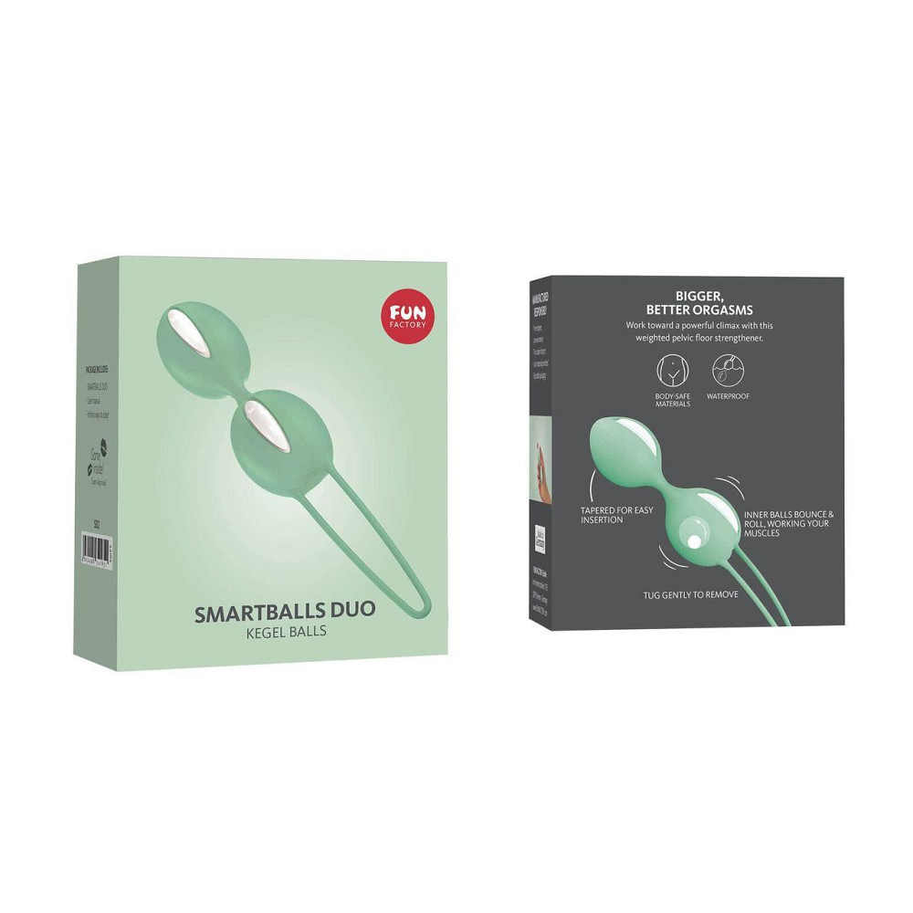 Вагинальные шарики Fun Factory SMARTBALLS DUO, фисташково-белые, 2 шт, диаметр 3,2 и 3,6 см Sex Aura Киев - изображение 3