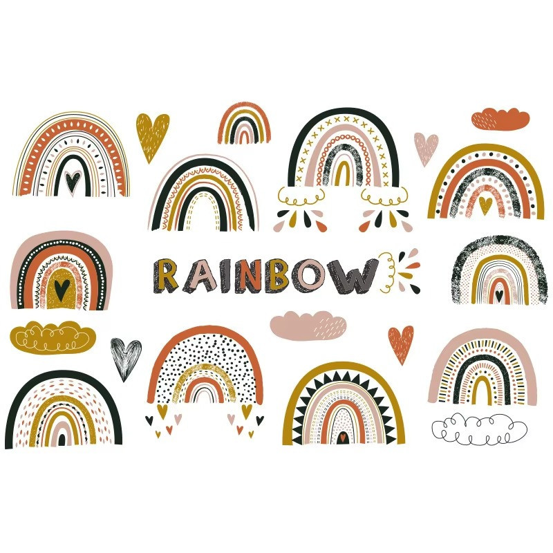 Набір наліпок «Веселки» вінілові для дитячої кімнати на стіну для хлопчиків і дівчаток 30х80 см Кам'янець-Подільський - фото 4