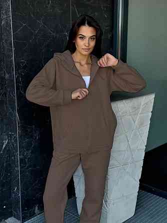 Теплый спортивный костюм женский на змейке Коричневый 50/52 Харьков