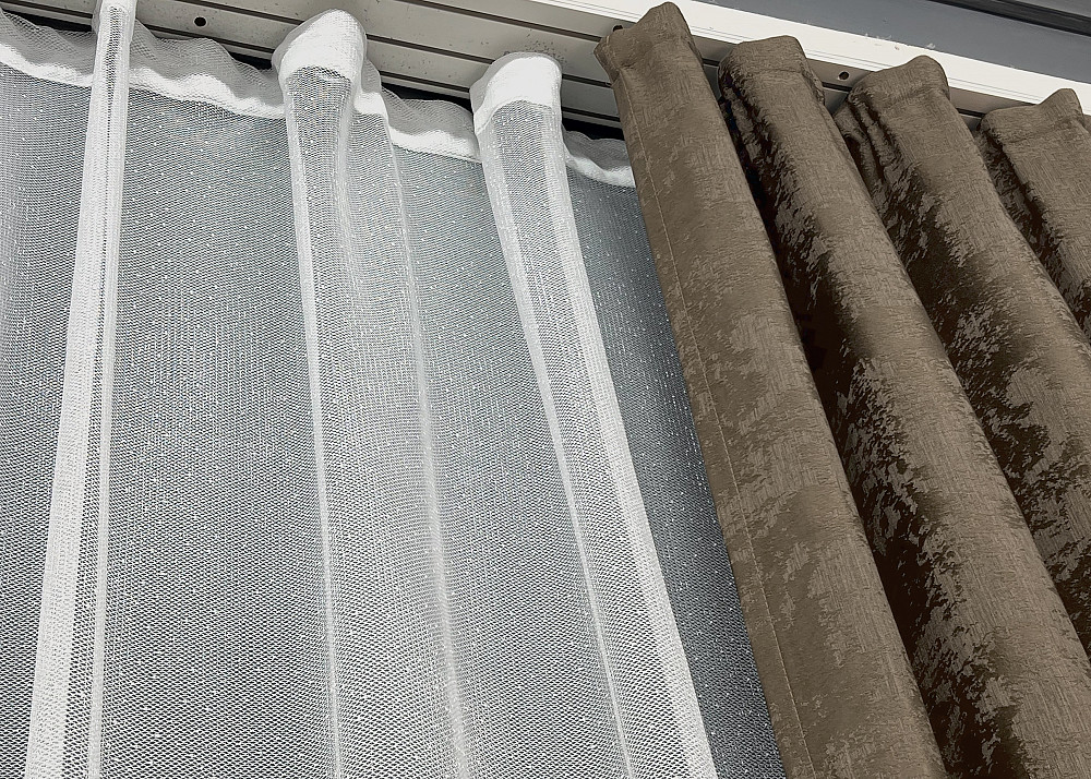 Комплект штор VR-Textil Жаккард Мрамор 200х270 2шт и Тюль 500х270 1203ш-1668т Коричневый с белым 71-119/6 Киев - изображение 8