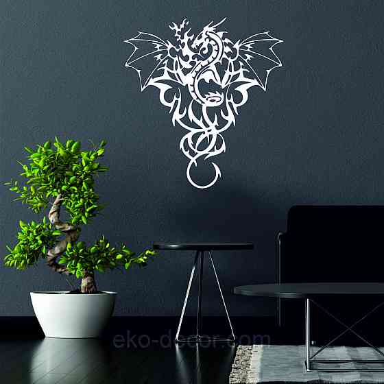 Декоративное настенное Панно «Дракон» Декор на стену 90*85 см, Белый Киев