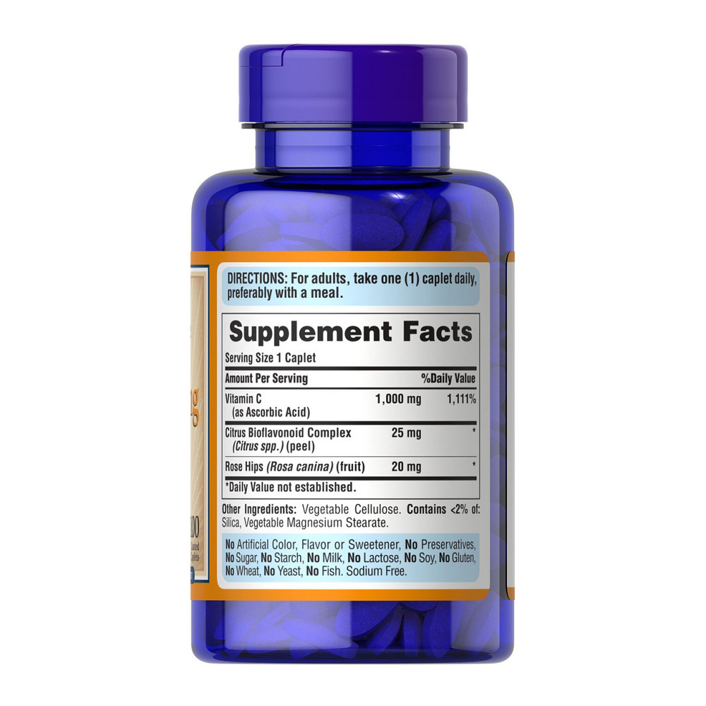 Вітамін C Puritan's Pride Vitamin C-1000 mg with Bioflavonoids & Rose Hips - 100 капс Київ - фото 2