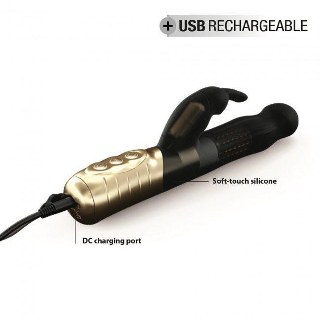 Вибратор-кролик Dorcel Baby Rabbit Gold 2.0 с жемчужным массажем и вращающейся головкой Sex Aura Киев - изображение 5