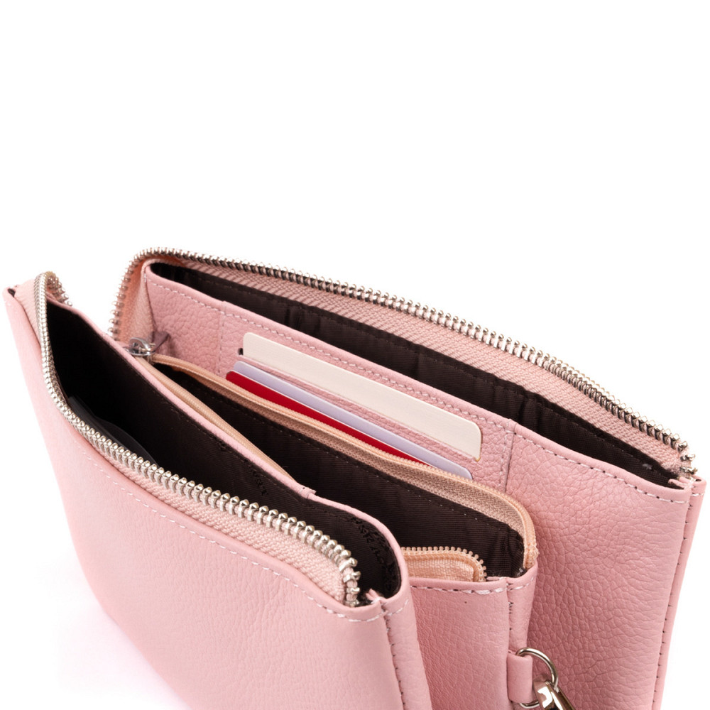Вместительный клатч на два отделения женский ST Leather 19250 Розовый Киев - изображение 6