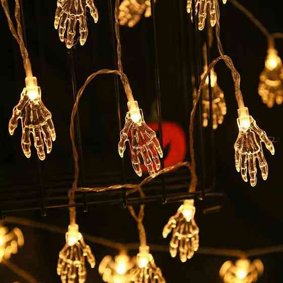 Гирлянда Хэллоуин Руки 150 см 10 led 5 на 3 см прозрачный Киев