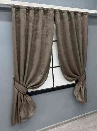 Комплект коротких штор VR-Textil Жаккард Sultan XO № 1486ш Какао 130х170 см 2 шт (35-0349) Киев