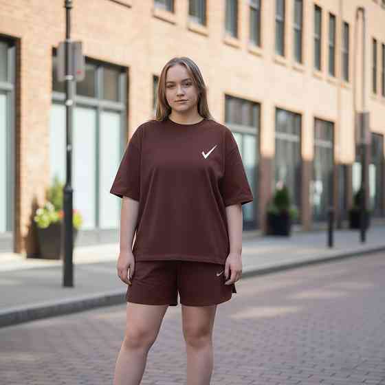 Костюм спортивний жіночий літній футболка+шорти Коричневий XL/2XL Харків