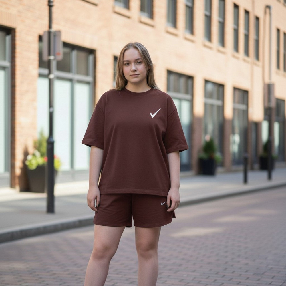 Костюм спортивний жіночий літній футболка+шорти Коричневий XL/2XL Харків - фото 2