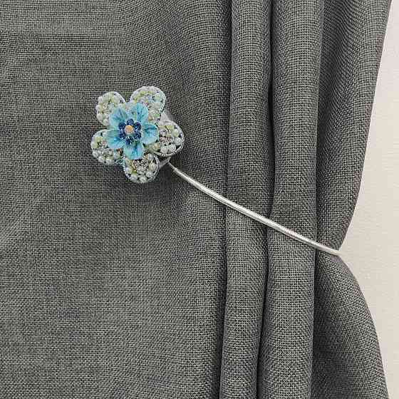 Магніти для штор та гардин "Flowers" набір 2 шт Блакитний (81-226) Київ