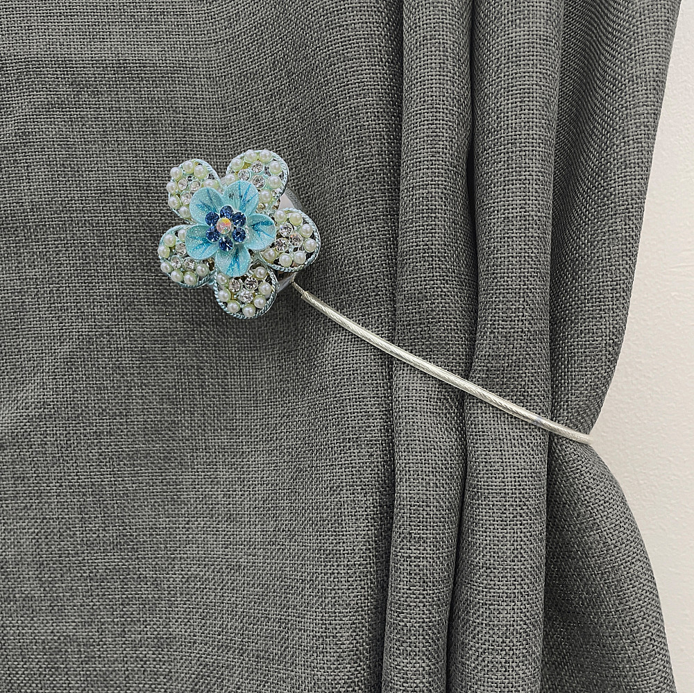 Магніти для штор та гардин "Flowers" набір 2 шт Блакитний (81-226) Київ - фото 4