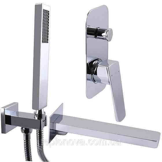 Смеситель для ванны встроенный TOPAZ LEXI TLG 21202-H21 2 выхода, ручная лейка, излив 190 мм Черновцы