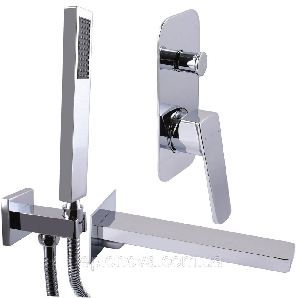 Смеситель для ванны встроенный TOPAZ LEXI TLG 21202-H21 2 выхода, ручная лейка, излив 190 мм Черновцы - изображение 6