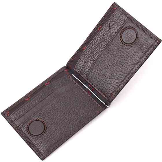 Отличный зажим для денег из натуральной кожи KARYA 21353 Коричневый Киев