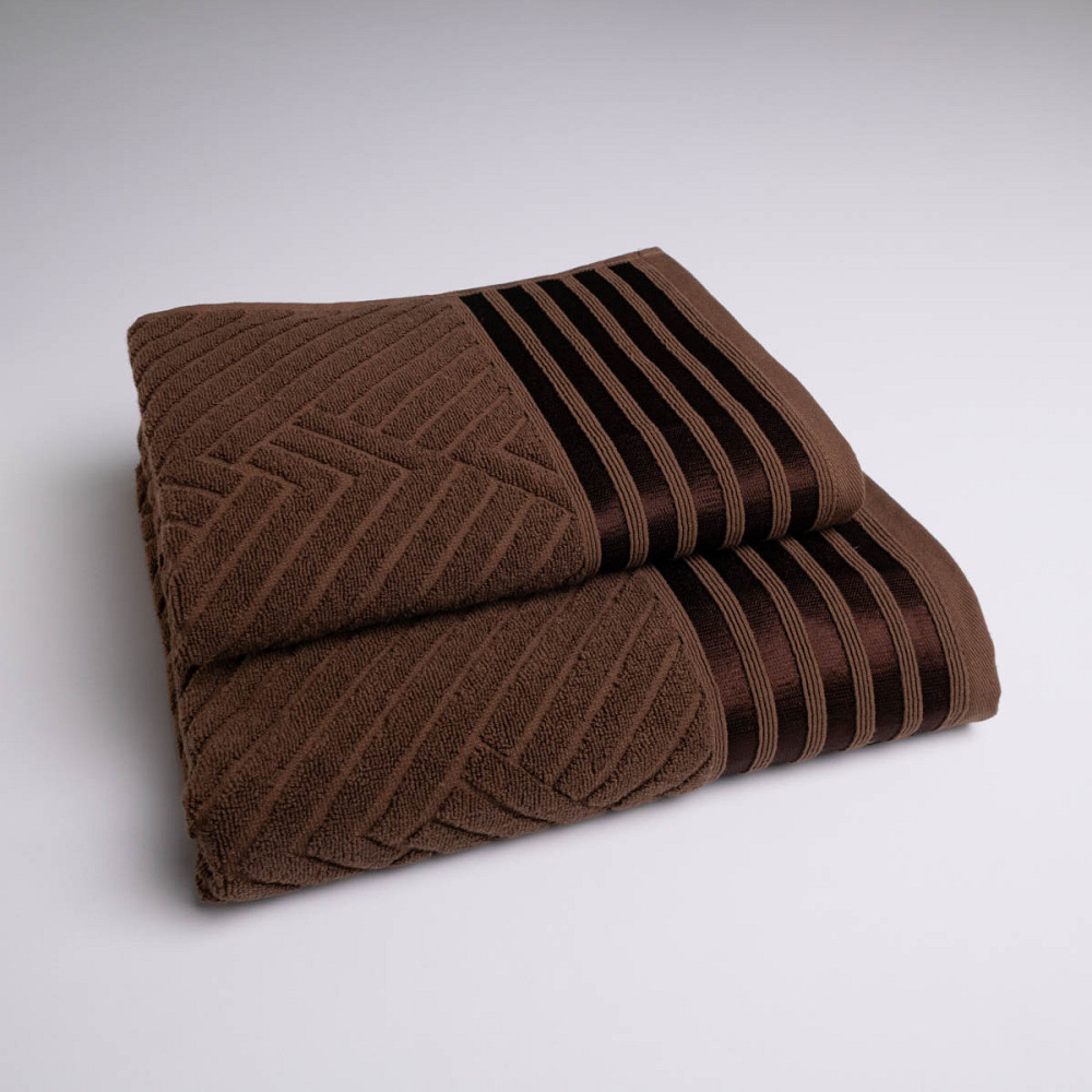Комплект махровых полотенец SOFT 2шт GM Textile 50х90см, 70х140см 500г/м2 (Коричневый) Сумы - изображение 1