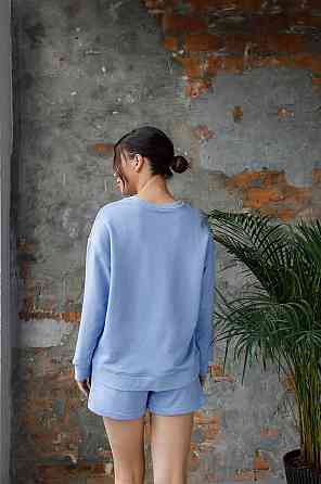 Костюм спортивний жіночий худі з шортами Блакитний M/L Харків