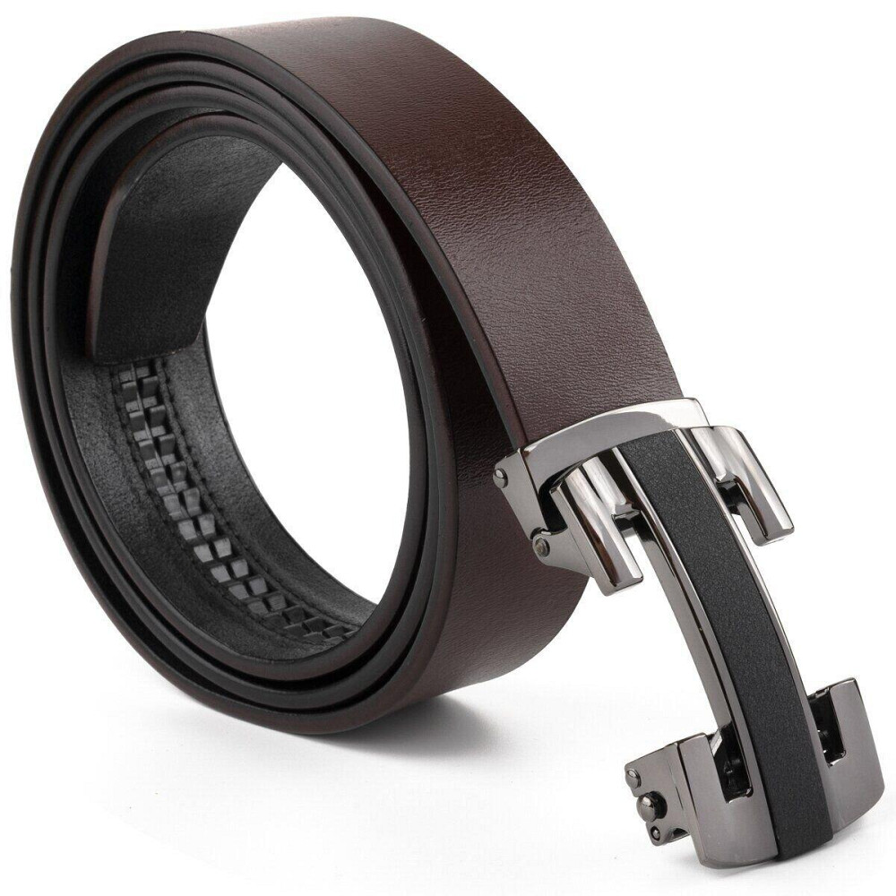 Ремень мужской с пряжкой уголки Vintage 20261 Коричневый Киев - изображение 5