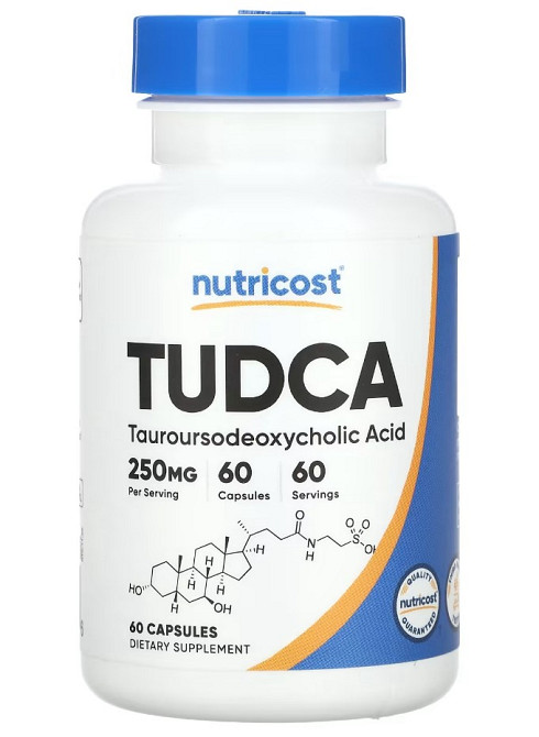 Тудка, TUDCA, (Тауросодезоксихолевая кислота ), Nutricost, 250 мг, 60 капсул Київ - фото 1