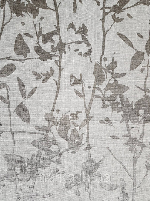 Ообои вінілові на флізелін Decoprint Moments MO22872 листя гілки срібні на світло-сірому тлі Київ - фото 1