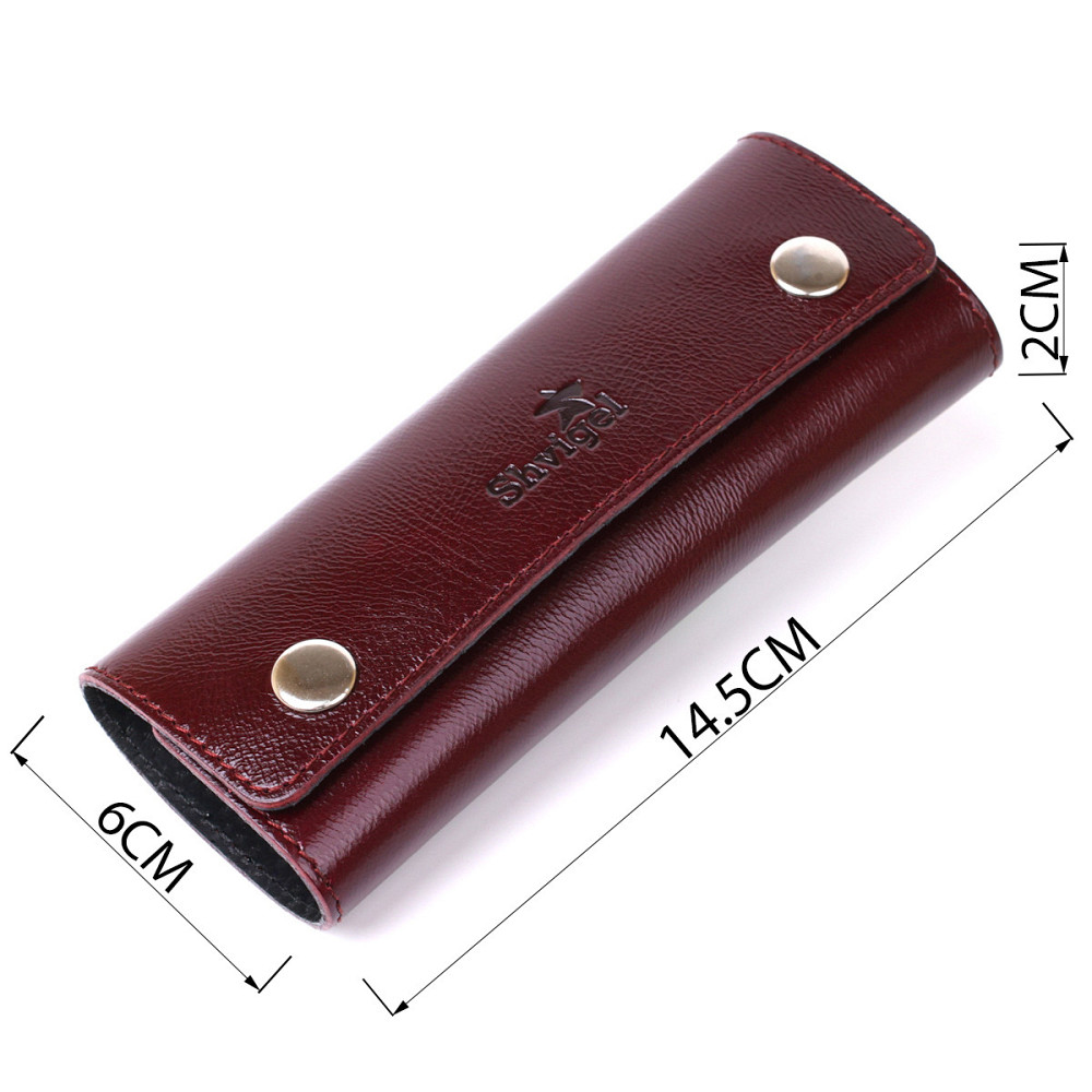 Добротная кожаная ключница Бордовый (SHVIGEL) Киев - изображение 7