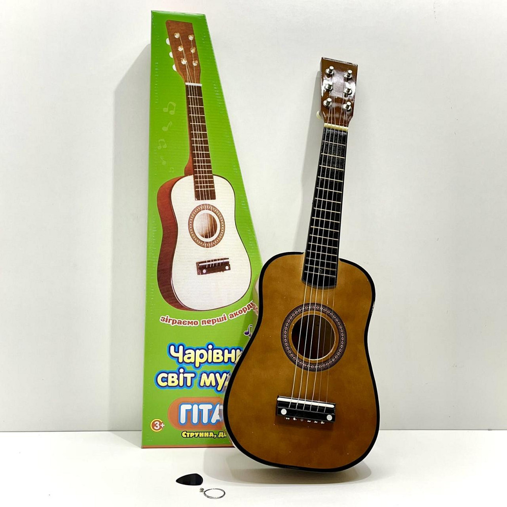 Гітара дерев'яна дитяча 6 струн Коричнева (M 1369) Чернігів - фото 3