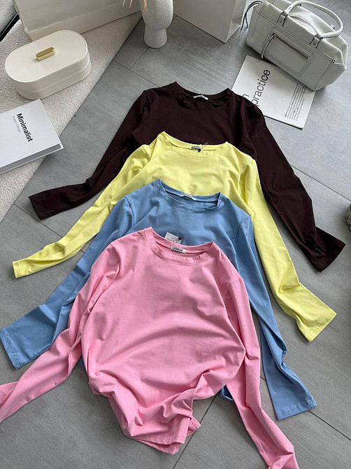 Женский базовый оверсайз лонгслив турецкий кулир Розовый Одесса - изображение 1