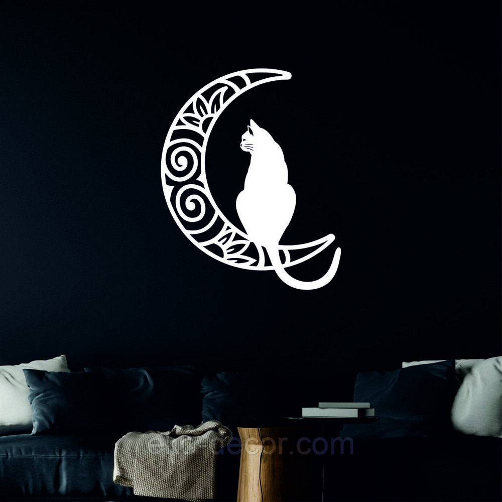 Декоративное настенное Панно «Кот на луне» Декор на стену 110*89 см, Белый Киев - изображение 5