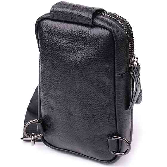 Невелика слінг сумка для чоловіків з натуральної шкіри Vintage sale_15105 Чорний Київ