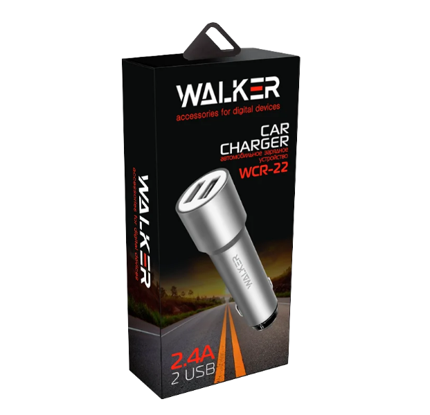 Автомобільний зарядний пристрій WALKER WCR-22 2USB 1,0А+2,4A чорний Житомир - изображение 3