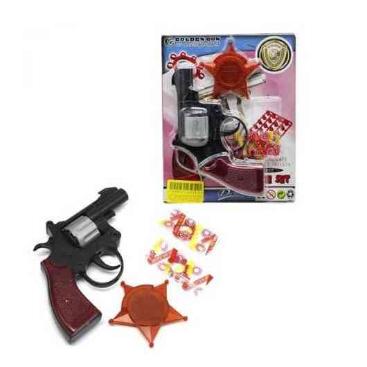 Іграшковий револьвер з пістонами та значком "DENA" Golden Gun 238GG Вінниця