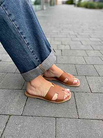 Mermaid Шльопанці жіночі з натуральної шкіри на плоскій підошві коричневі Mermaid 2401 р. 36-40 Коломыя