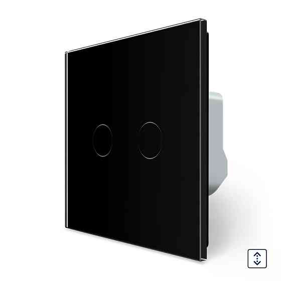 LIVOLO Сенсорний вимикач 2 сенсора для ролет штор воріт жалюзі LIVOLO чорний матовий скляний Коломия