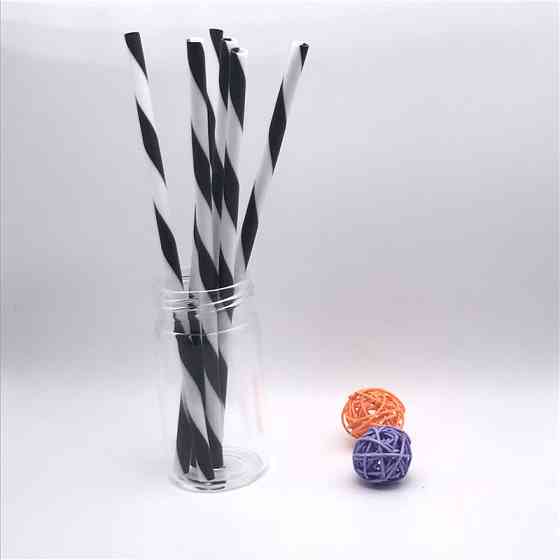 Коктейльні трубочки 25 штук 20 см чорно-білий Київ