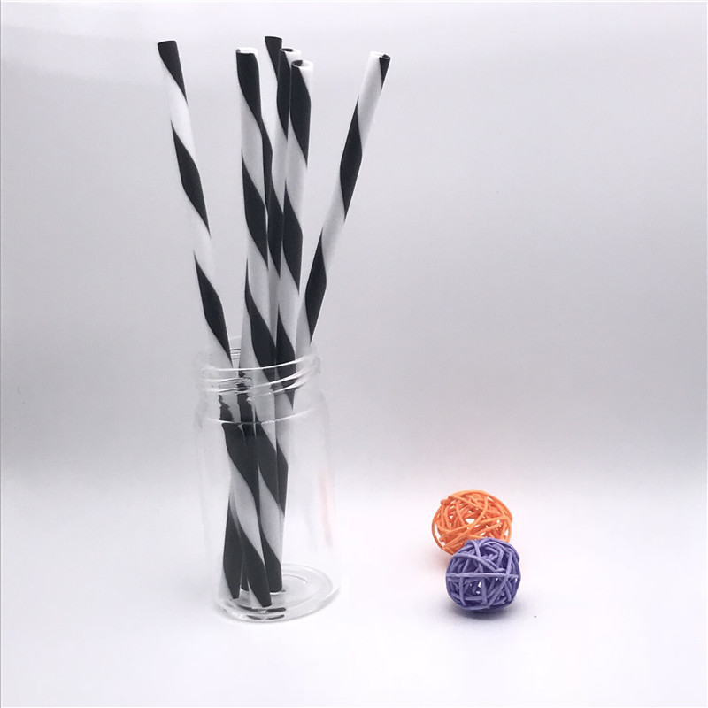 Коктейльні трубочки 25 штук 20 см чорно-білий Київ - фото 3