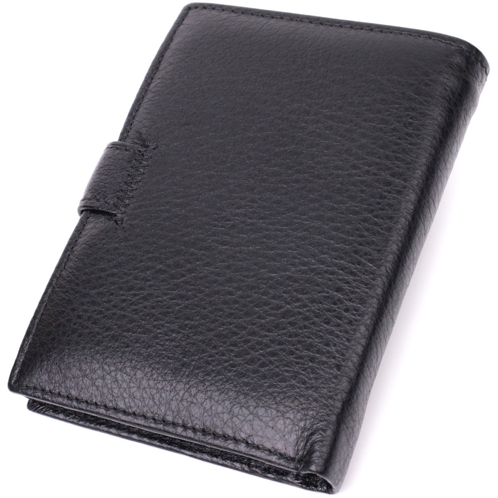 Чоловічий шкіряний гаманець з блоком для документів, чорний (ST Leather) Київ - фото 13