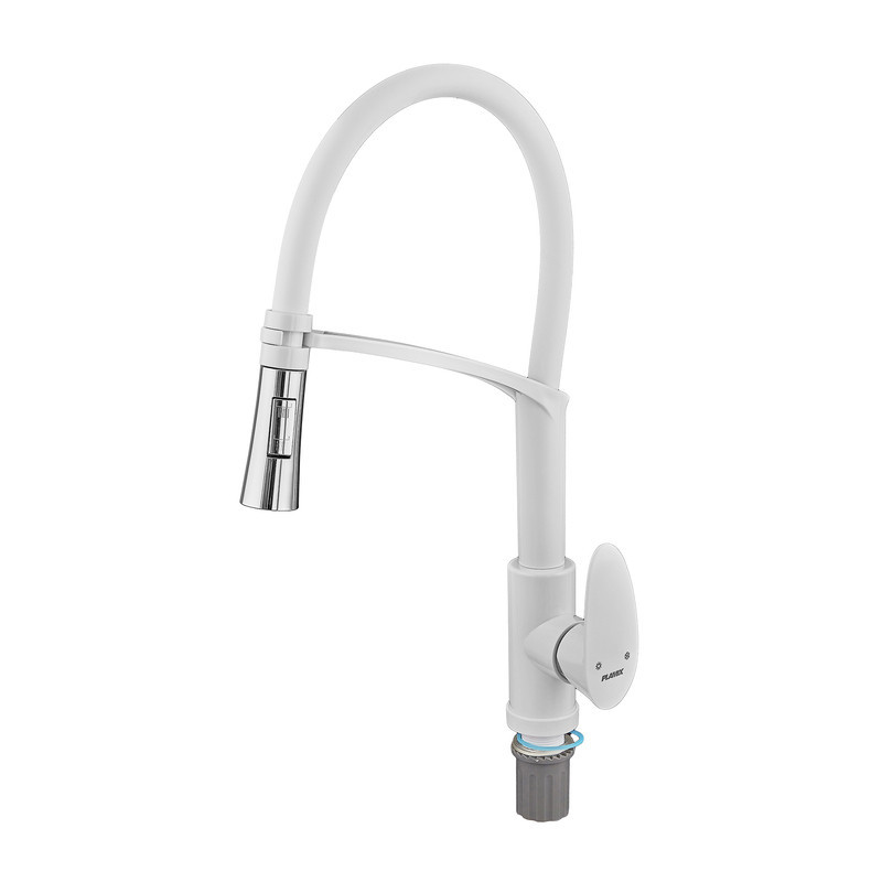 Змішувач для кухні Plamix Cezar-017 Set White Refl.White з силіконовий виливом (з підведенням) (PM0743)   ( 25001 ) Харьков - изображение 5