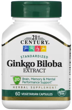Листья Гинко Билоба 21st Century Ginkgo Biloba Extract 60 вес капс Киев