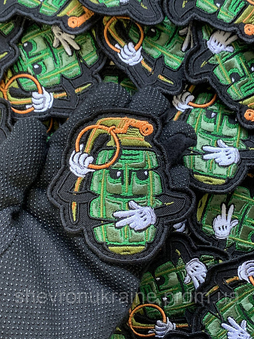 Шеврон граната ф1 (Форма контурная. На липучке) Размер 8x7.5см Киев - изображение 6