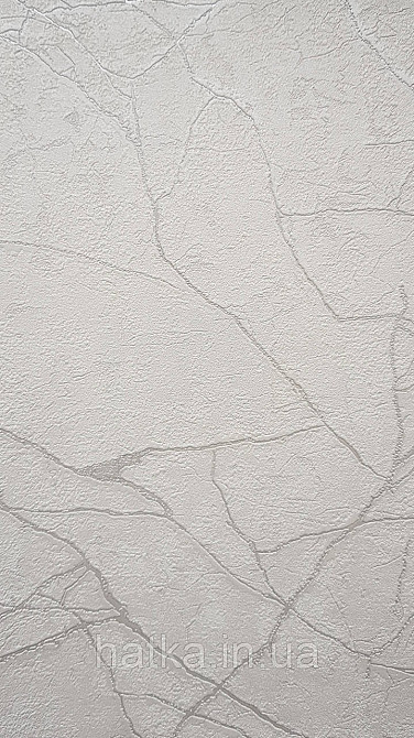 Шпалери вінілові на флізеліні AdaWall Roka 1.06х10 під камінь білі молочні жили сріблом 23107-1 Київ - фото 1