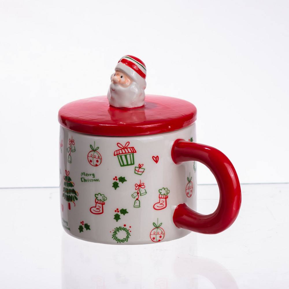 Новорічна порцелянова чашка з кришкою Merry Christmas 350 (мл) CR-1-20 Коломыя - изображение 2