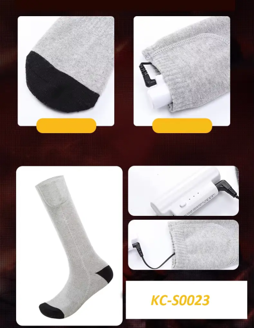 Носки KC-S0023 с подогревом и блоком питания 2200 mAh (Серый) Винница - изображение 7
