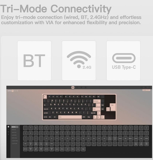 Rainy 75 PRO Преміальна Бездротова Клавіатура. Харків - фото 3